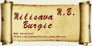 Milisava Burgić vizit kartica